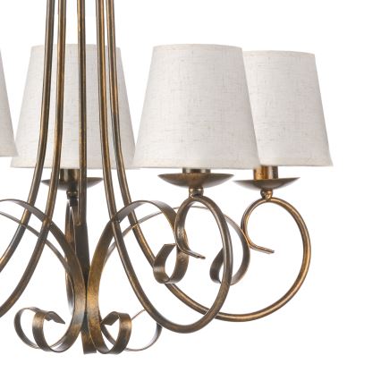ONLI - Hanglamp aan een ketting POMPEI 5xE14/6W/230V brons