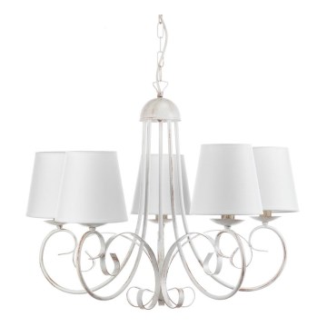 ONLI - Hanglamp aan een ketting POMPEI 5xE14/6W/320V wit
