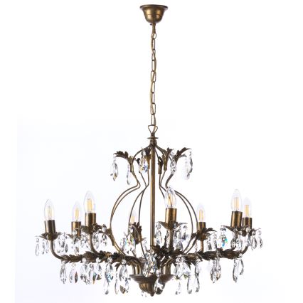 ONLI - Hanglamp aan een ketting TERESA 8xE14/6W/230V brons