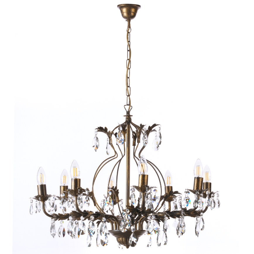 ONLI - Hanglamp aan een ketting TERESA 8xE14/6W/230V brons
