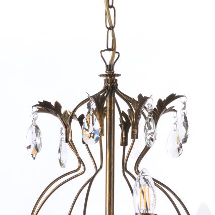 ONLI - Hanglamp aan een ketting TERESA 8xE14/6W/230V brons