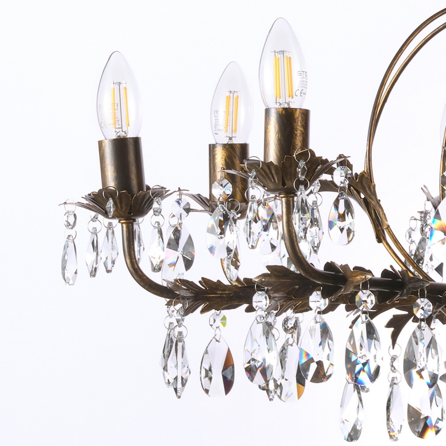 ONLI - Hanglamp aan een ketting TERESA 8xE14/6W/230V brons