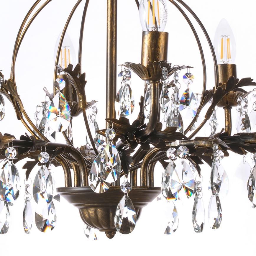 ONLI - Hanglamp aan een ketting TERESA 8xE14/6W/230V brons