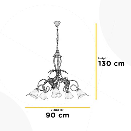 ONLI - Hanglamp aan een ketting VANDA 5xE14/6W/230V