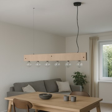 ONLI - Hanglamp aan een koord ARGO 6xE27/22W/230V beige