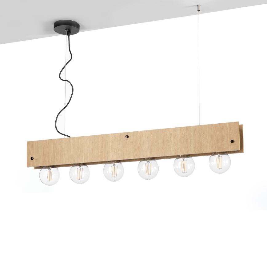 ONLI - Hanglamp aan een koord ARGO 6xE27/22W/230V beige