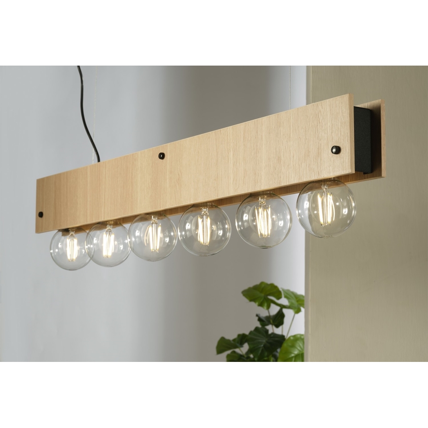 ONLI - Hanglamp aan een koord ARGO 6xE27/22W/230V beige