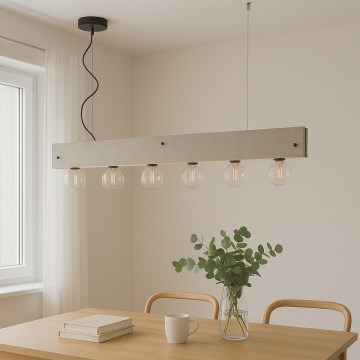 ONLI - Hanglamp aan een koord ARGO 6xE27/22W/230V grijs