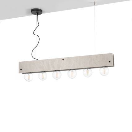 ONLI - Hanglamp aan een koord ARGO 6xE27/22W/230V grijs
