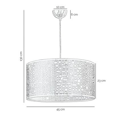 ONLI - Hanglamp aan een koord BRUCE 1xE27/15W/230V diameter 45 cm mat chroom