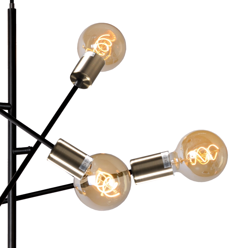 ONLI - Hanglamp aan een koord CROSS 6xE27/22W/230V zwart/messing
