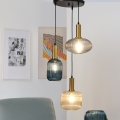ONLI - Hanglamp aan een koord DOROTY 1xE27/22W/230V blauw/goud