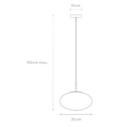 ONLI - Hanglamp aan een koord JANET 1xE27/6W/230V diameter 30 cm