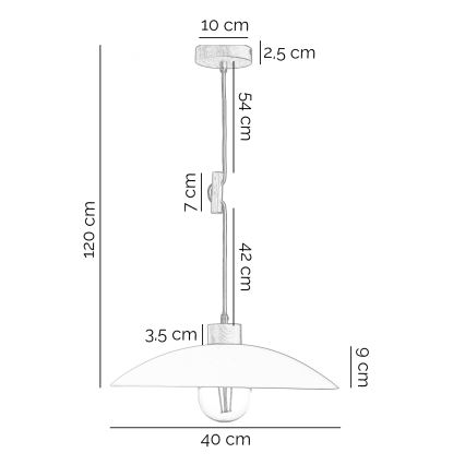 ONLI - Hanglamp aan een koord OHANA 1xE27/22W/230V beige