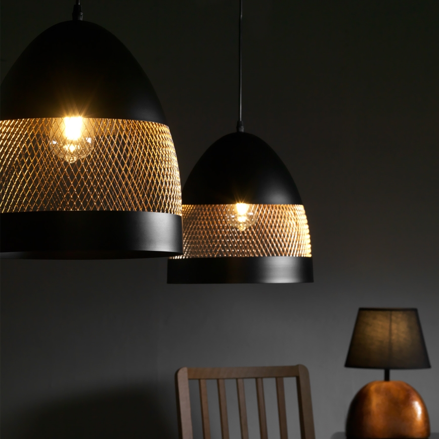 ONLI - Hanglamp aan een koord POLLY 1xE27/22W/230V zwart