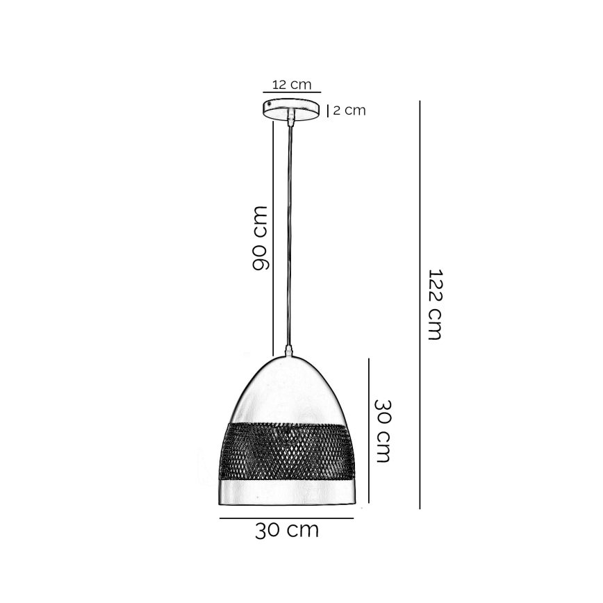 ONLI - Hanglamp aan een koord POLLY 1xE27/22W/230V zwart
