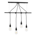 ONLI - Hanglamp aan een koord WIRE 4xE27/15W/230V zwart
