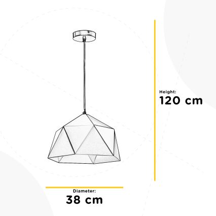 ONLI - Hanglamp aan een koord YONG 1xE27/22W/230V zwart diameter 38 cm