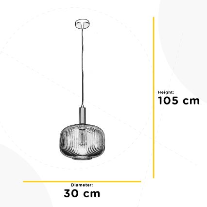 ONLI - Hanglamp aan kabel DOROTY 1xE27/15W/230V wit/glanzend chroom