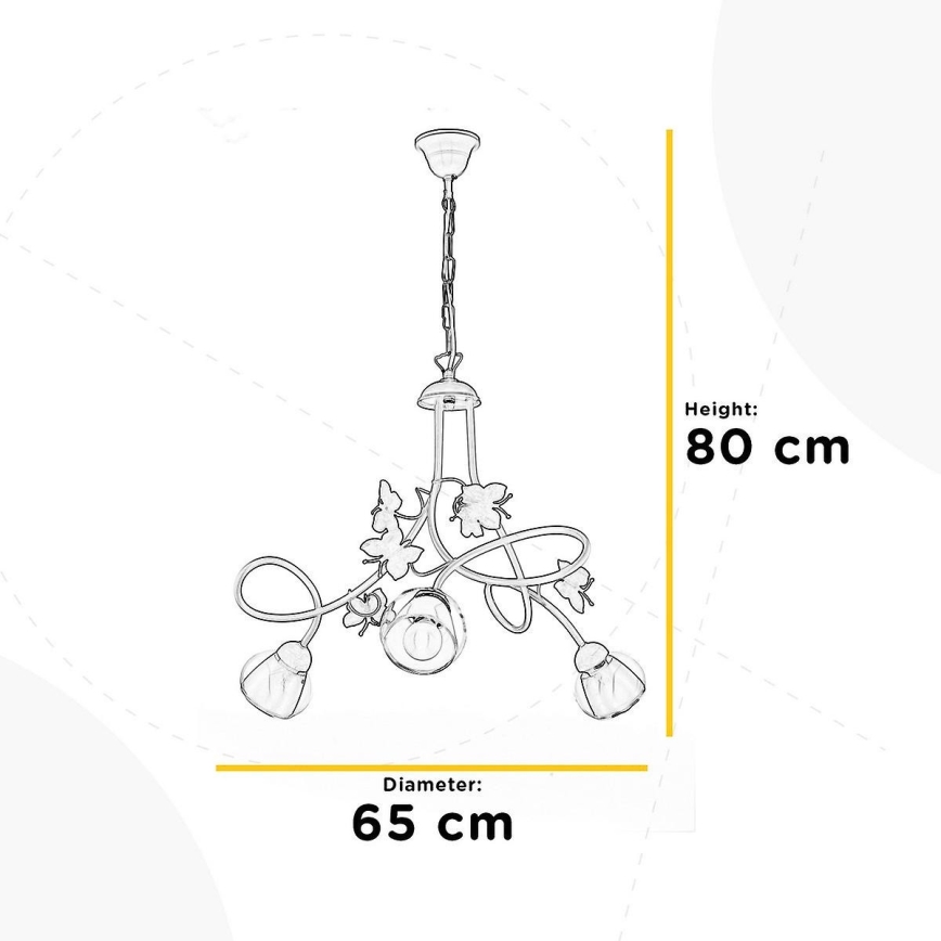 ONLI - Hanglamp voor kinderen BUTTERFLY 3xE14/6W/230V