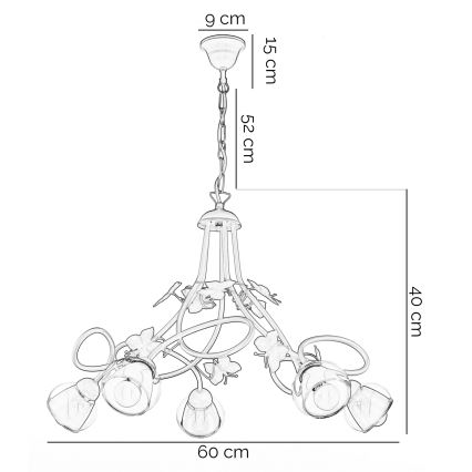 ONLI - Hanglamp voor kinderen BUTTERFLY 5xE14/6W/230V