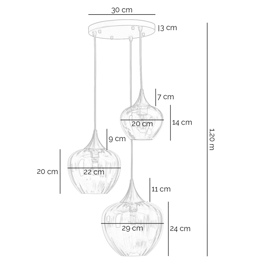 ONLI - kabelhanglamp ELIDE 3xE27/15W/230V zwart/koper