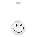 ONLI - Kinderhanglamp aan snoer SMILEY 1xE27/15W/230V wit