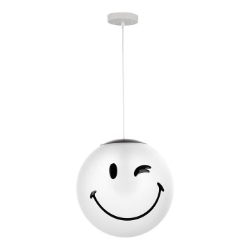 ONLI - Kinderhanglamp aan snoer SMILEY 1xE27/15W/230V wit