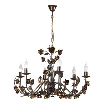 ONLI - Kroonluchter aan ketting CAROLINA 6xE14/6W/230V brons