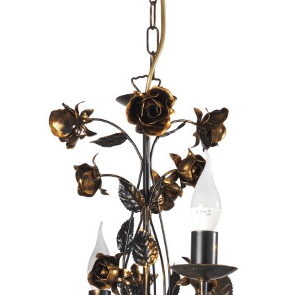 ONLI - Kroonluchter aan ketting CAROLINA 6xE14/6W/230V brons