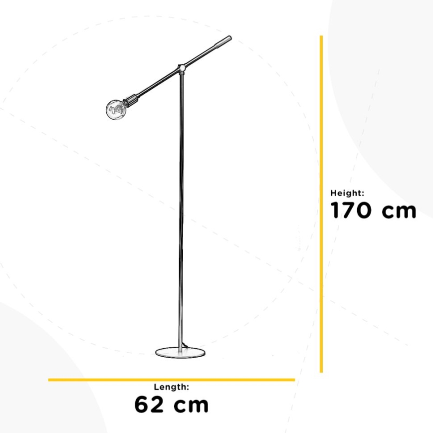 ONLI - Lampadaire ASTE 1xE27/15W/230V noir/doré