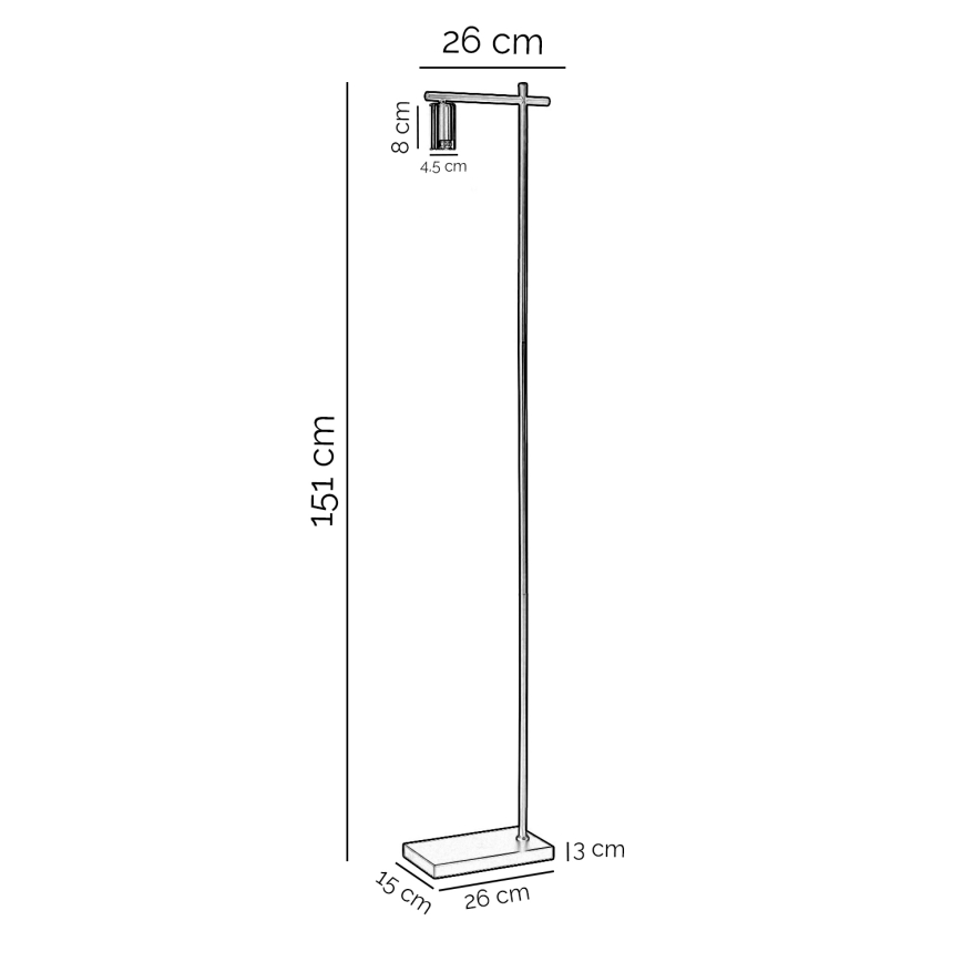 ONLI - Lampadaire CROSS 1xE27/22W/230V noir/laiton