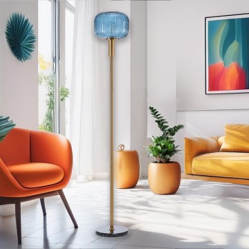 ONLI - Lampadaire DOROTY 1xE27/22W/230V bleu/doré