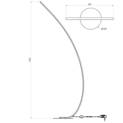ONLI - Lampadaire LED NOELIA LED/23W/230V noir