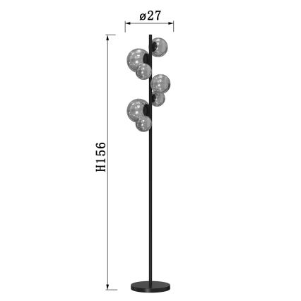ONLI - Lampadaire PALOMA 7xG9/10W/230V noir/fumé