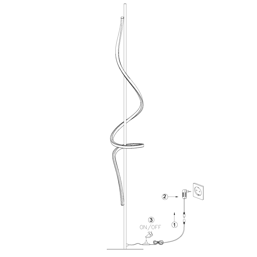 ONLI - Lampadaire TWIST LED/24W/230V 4000K noir