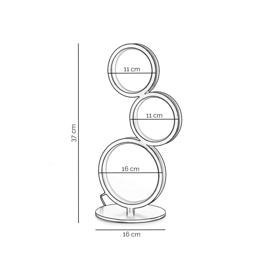 ONLI - Lampe de bureau LED RINGS LED/17W/230V 4000K 37 cm noire