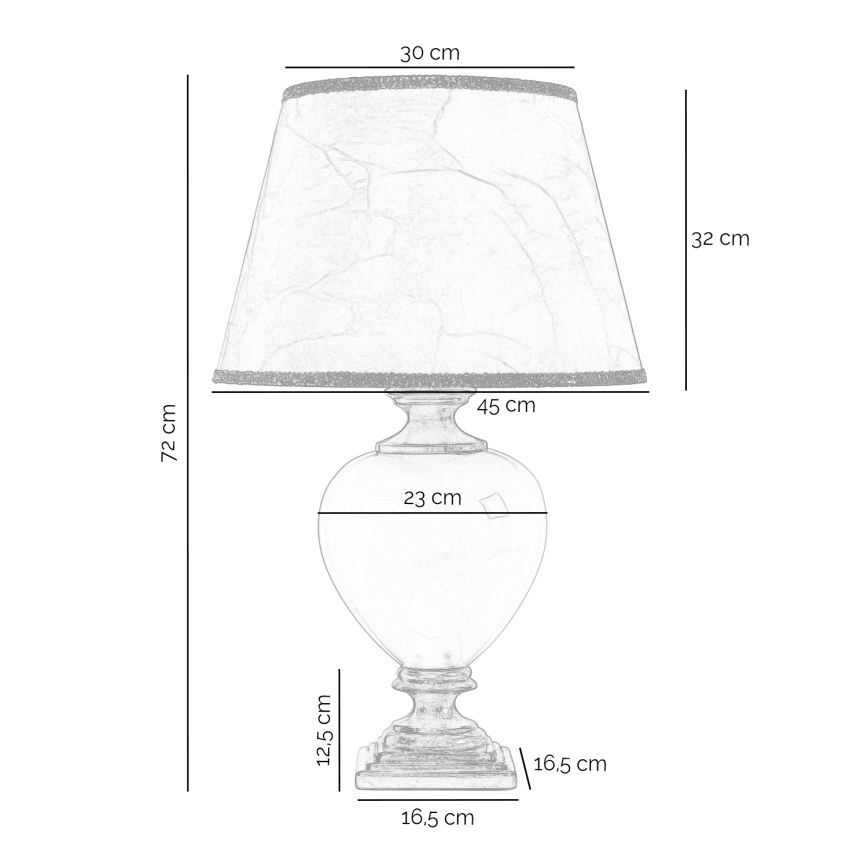 ONLI - Lampe de table AMADEUS 1xE27/15W/230V 72 cm beige/doré