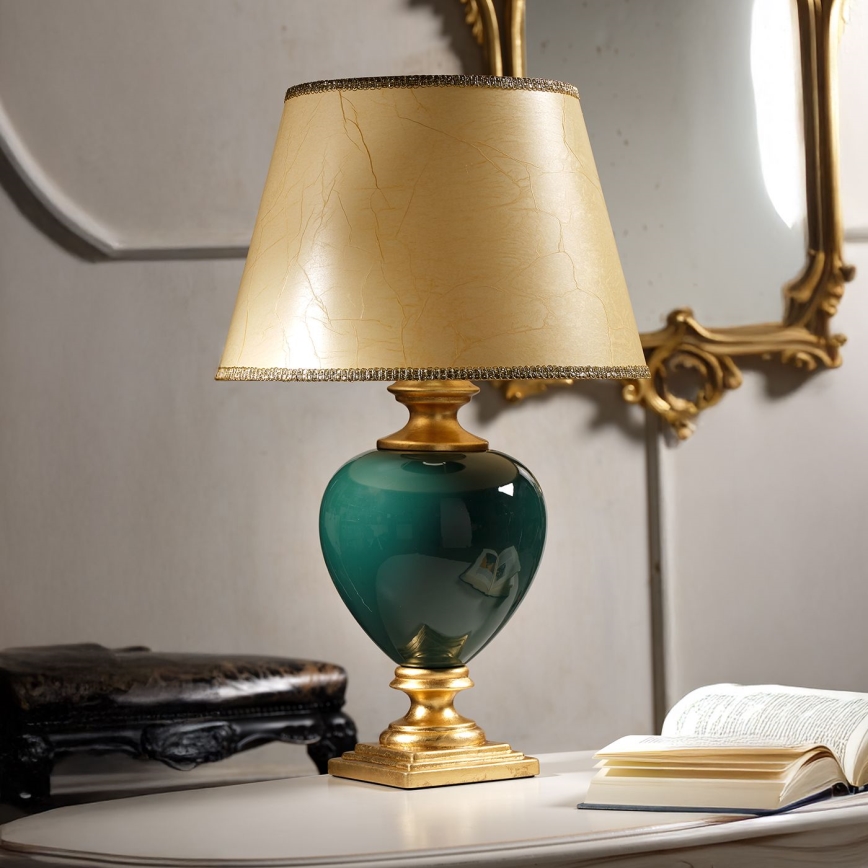 ONLI - Lampe de table AMADEUS 1xE27/15W/230V 72 cm vert/doré