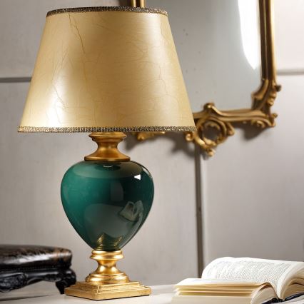 ONLI - Lampe de table AMADEUS 1xE27/15W/230V 72 cm vert/doré