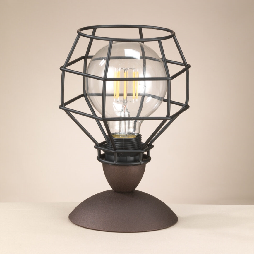 ONLI - Lampe de table ARAIGNEE 1xE27/15W/230V 23 cm noir/marron