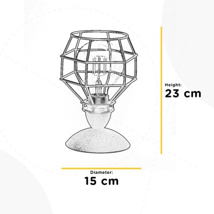ONLI - Lampe de table ARAIGNEE 1xE27/15W/230V 23 cm noir/marron
