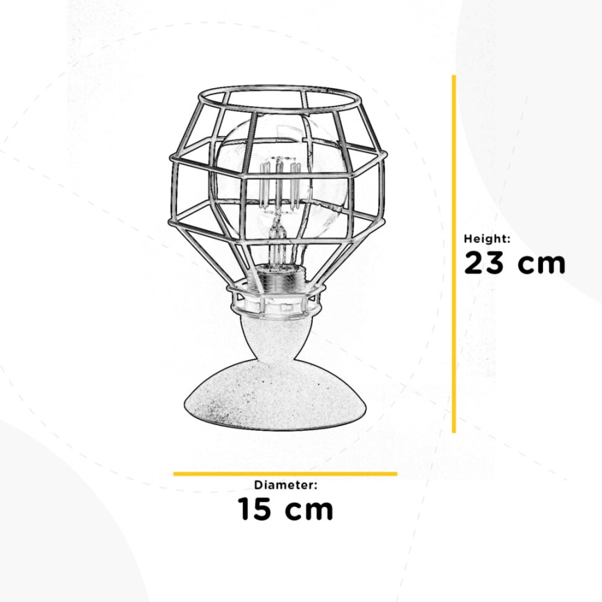 ONLI - Lampe de table ARAIGNEE 1xE27/15W/230V 23 cm noir/marron
