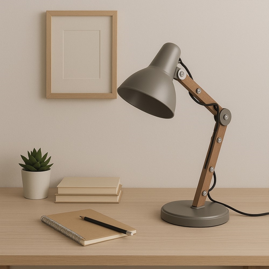 ONLI - Lampe de table ARCHITETTO 1xE27/22W/230V 62 cm gris/marron
