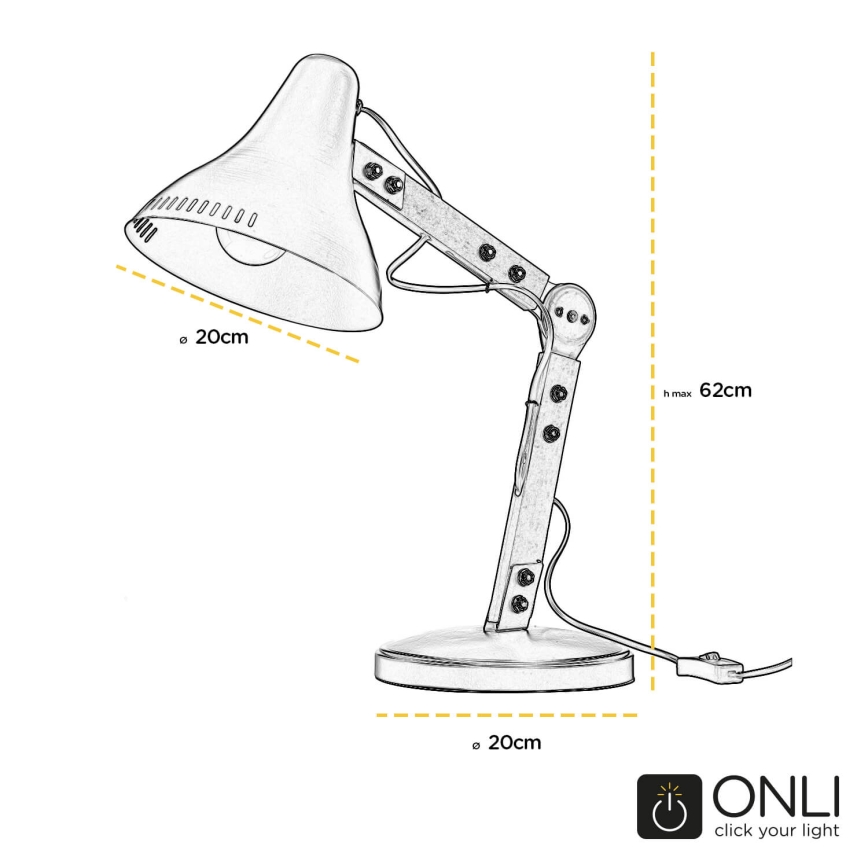 ONLI - Lampe de table ARCHITETTO 1xE27/22W/230V 62 cm gris/marron