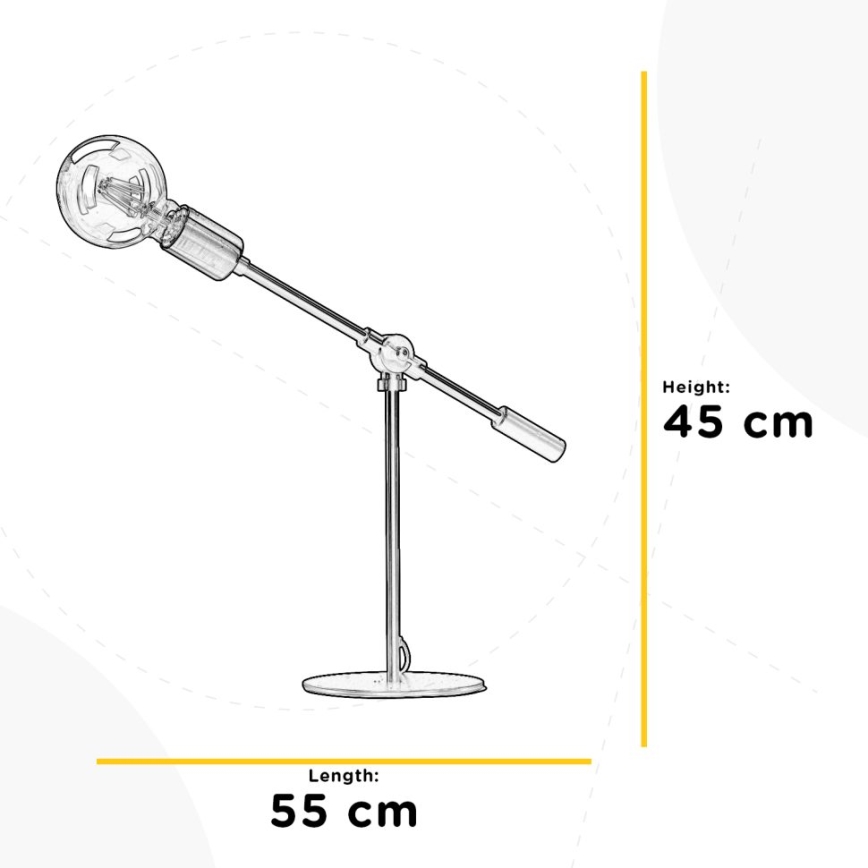 ONLI - Lampe de table ASTE 1xE27/15W/230V 45 cm noir/doré