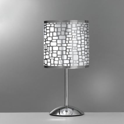 ONLI - Lampe de table BRUCE 1xE27/15W/230V 40 cm chrome mat