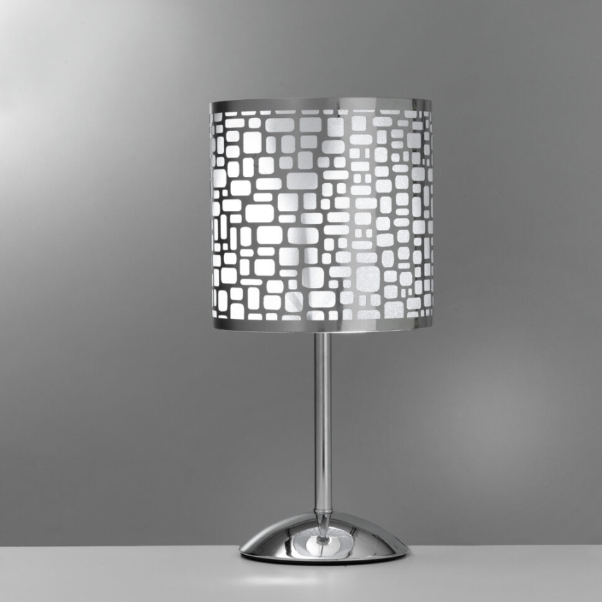 ONLI - Lampe de table BRUCE 1xE27/15W/230V 40 cm chrome mat