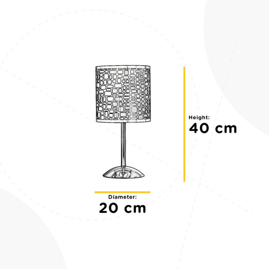 ONLI - Lampe de table BRUCE 1xE27/15W/230V 40 cm chrome mat