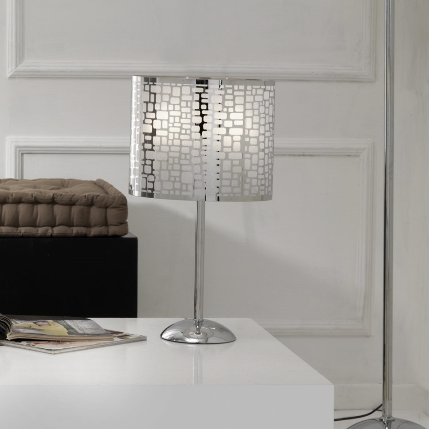 ONLI - Lampe de table BRUCE 1xE27/15W/230V 53 cm chrome mat